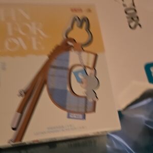 Miffy Keychain with Blue Plaid Design